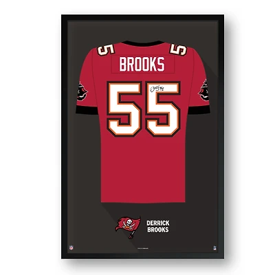 Derrick Brooks Tampa Bay Buccaneers Framed 14" x 20" Retired Jersey Art Print