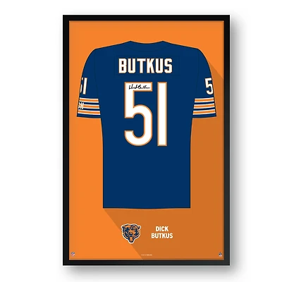Dick Butkus Chicago Bears Framed 14" x 20" Retired Jersey Art Print