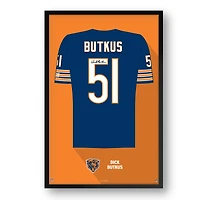 Dick Butkus Chicago Bears Framed 14" x 20" Retired Jersey Art Print