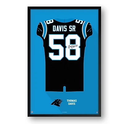 Thomas Davis Sr. Carolina Panthers Framed 14" x 20" Retired Jersey Art Print