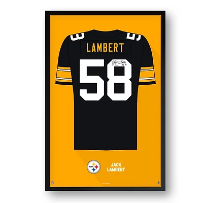 Jack Lambert Pittsburgh Steelers Framed 14" x 20" Retired Jersey Art Print