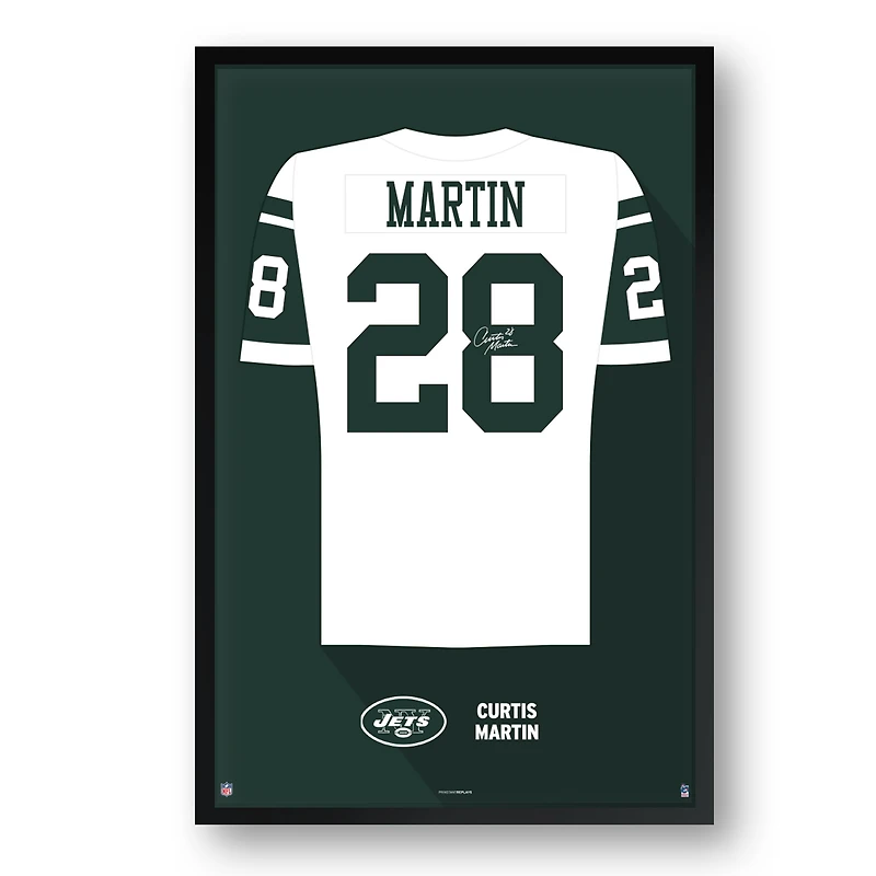 Curtis Martin New York Jets Framed 14" x 20" Retired Jersey Art Print