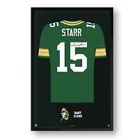 Bart Starr Green Bay Packers Framed 14" x 20" Retired Jersey Art Print