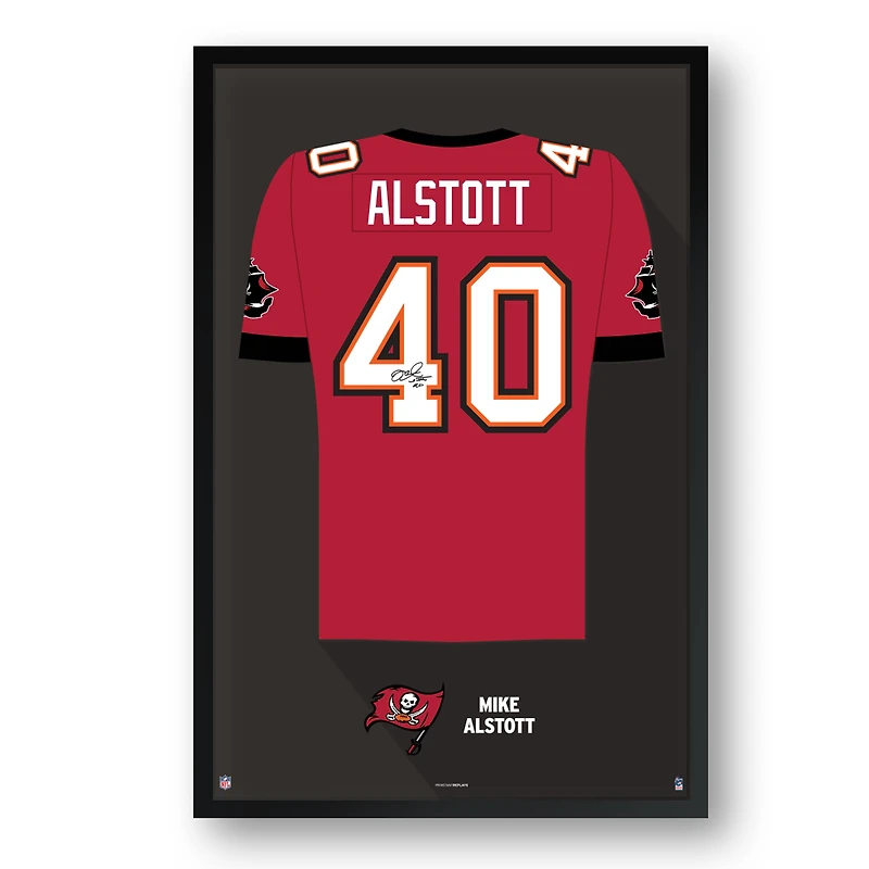 Mike Alstott Tampa Bay Buccaneers Framed 27" x 39" Retired Jersey Art Print