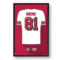 Terrell Owens San Francisco 49ers Framed 27" x 39" Retired Jersey Art Print