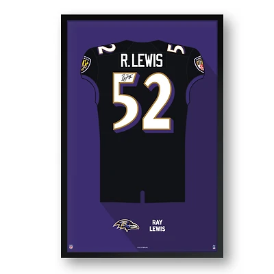 Ray Lewis Baltimore Ravens Framed 27" x 39" Retired Jersey Art Print