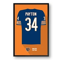 Walter Payton Chicago Bears Framed 27" x 39" Retired Jersey Art Print
