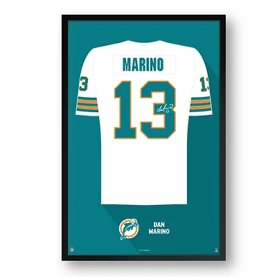 Dan Marino Miami Dolphins Framed 27" x 39" Retired Jersey Art Print