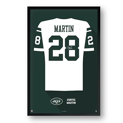 Curtis Martin New York Jets Framed 27" x 39" Retired Jersey Art Print