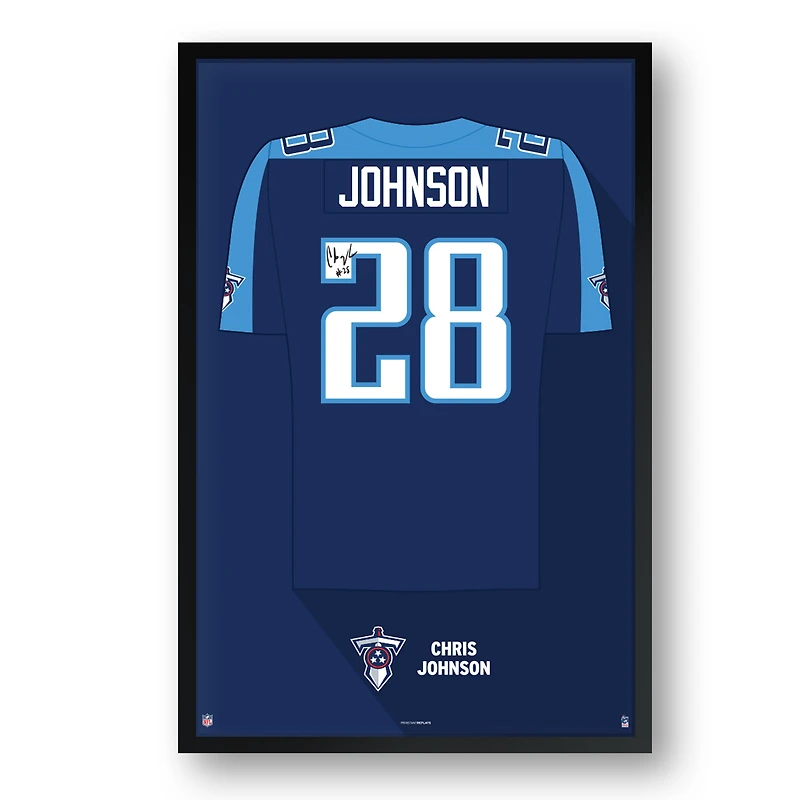 Chris Johnson Tennessee Titans Framed 27" x 39" Retired Jersey Art Print