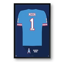 Warren Moon Houston Oilers Framed 27" x 39" Retired Jersey Art Print