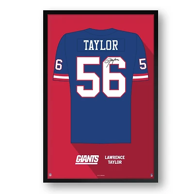 Lawrence Taylor New York Giants Framed 27" x 39" Retired Jersey Art Print