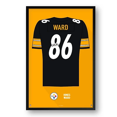 Hines Ward Pittsburgh Steelers Framed 27" x 39" Retired Jersey Art Print