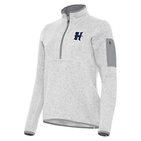 Women's Antigua Heather Houston Texans H-Town Fortune Half-Zip Jacket