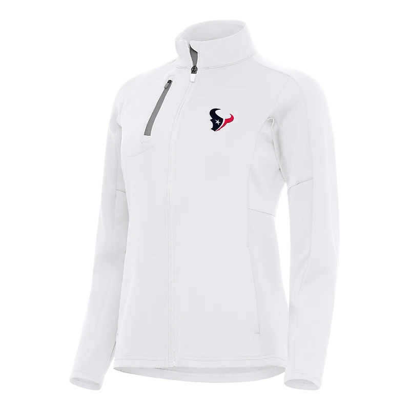 Women's Antigua White Houston Texans  Generation Full-Zip Jacket