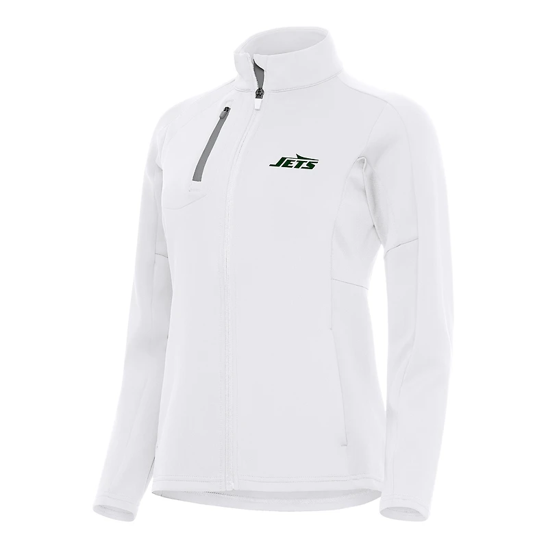 Women's Antigua White New York Jets  Generation Full-Zip Jacket