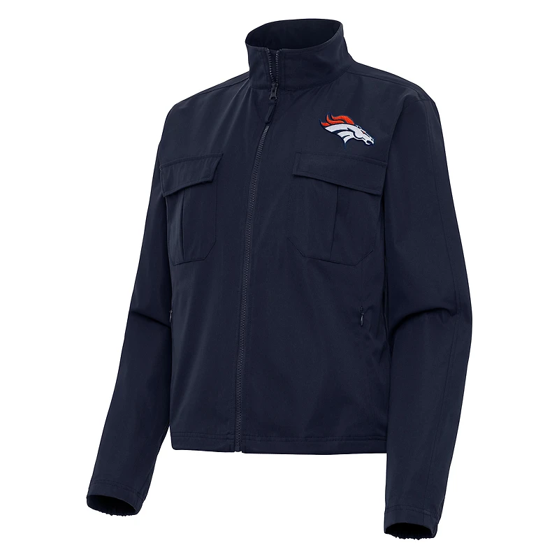 Women's Antigua Navy Denver Broncos  Even Par Full-Zip Jacket