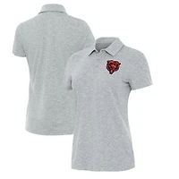 Women's Antigua Heather Gray Chicago Bears Matter Polo