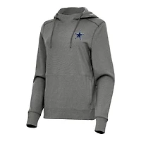 Women's Antigua  Heather Black Dallas Cowboys Justice Pullover Hoodie