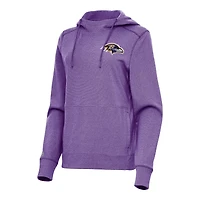 Women's Antigua  Heather Purple Baltimore Ravens Justice Pullover Hoodie