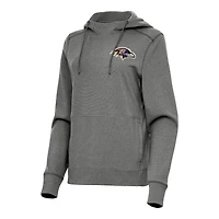 Women's Antigua  Heather Black Baltimore Ravens Justice Pullover Hoodie