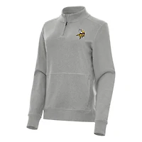 Women's Antigua  Heather Gray Minnesota Vikings Crush Quarter-Zip Jacket