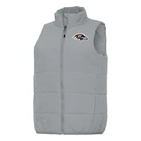 Women's Antigua  Gray Baltimore Ravens Experience Full-Zip Vest