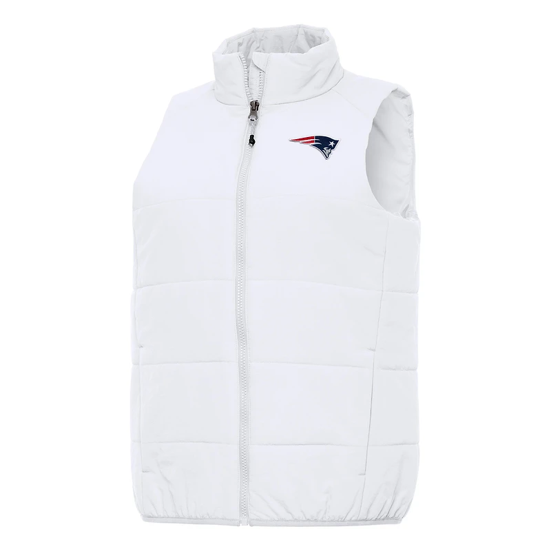 Women's Antigua White New England Patriots Experience Full-Zip Vest