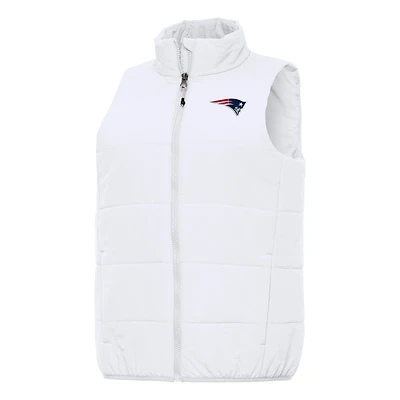Women's Antigua White New England Patriots Experience Full-Zip Vest