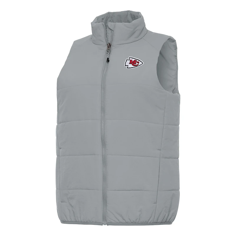 Women's Antigua  Gray Kansas City Chiefs Experience Full-Zip Vest