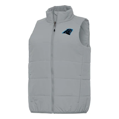 Women's Antigua  Gray Carolina Panthers Experience Full-Zip Vest