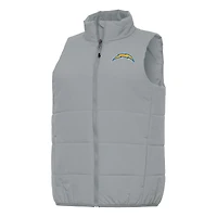 Women's Antigua  Gray Los Angeles Chargers Experience Full-Zip Vest
