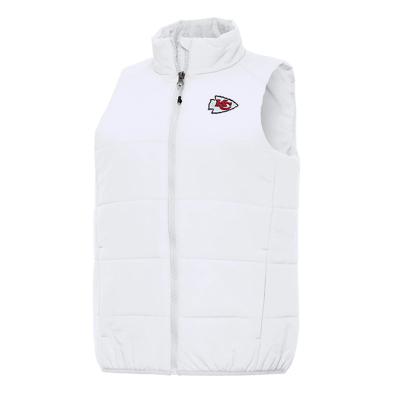Women's Antigua  White Kansas City Chiefs Experience Full-Zip Vest