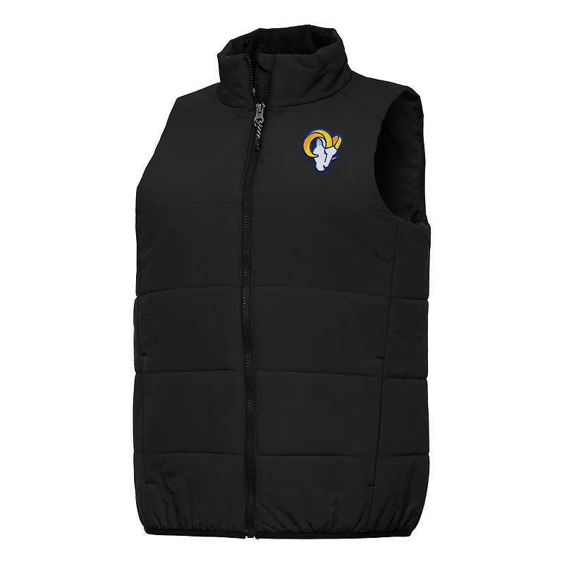 Women's Antigua  Black Los Angeles Rams Experience Full-Zip Vest