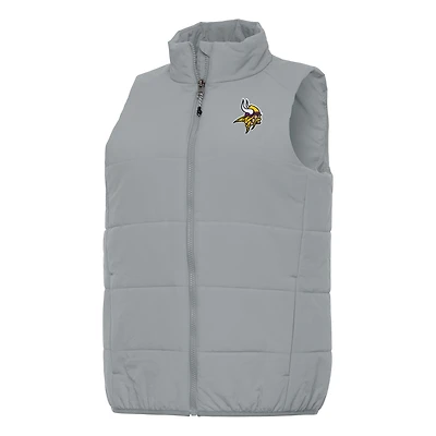 Women's Antigua  Gray Minnesota Vikings Experience Full-Zip Vest