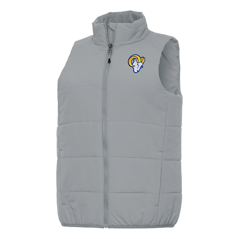 Women's Antigua  Gray Los Angeles Rams Experience Full-Zip Vest