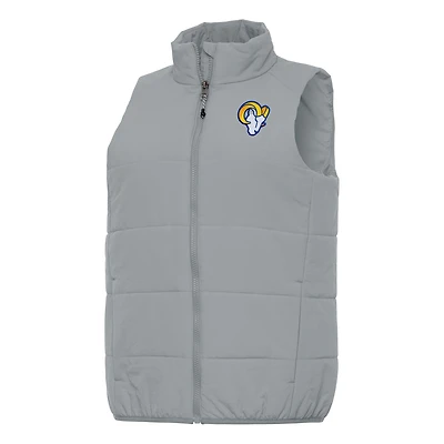 Women's Antigua  Gray Los Angeles Rams Experience Full-Zip Vest