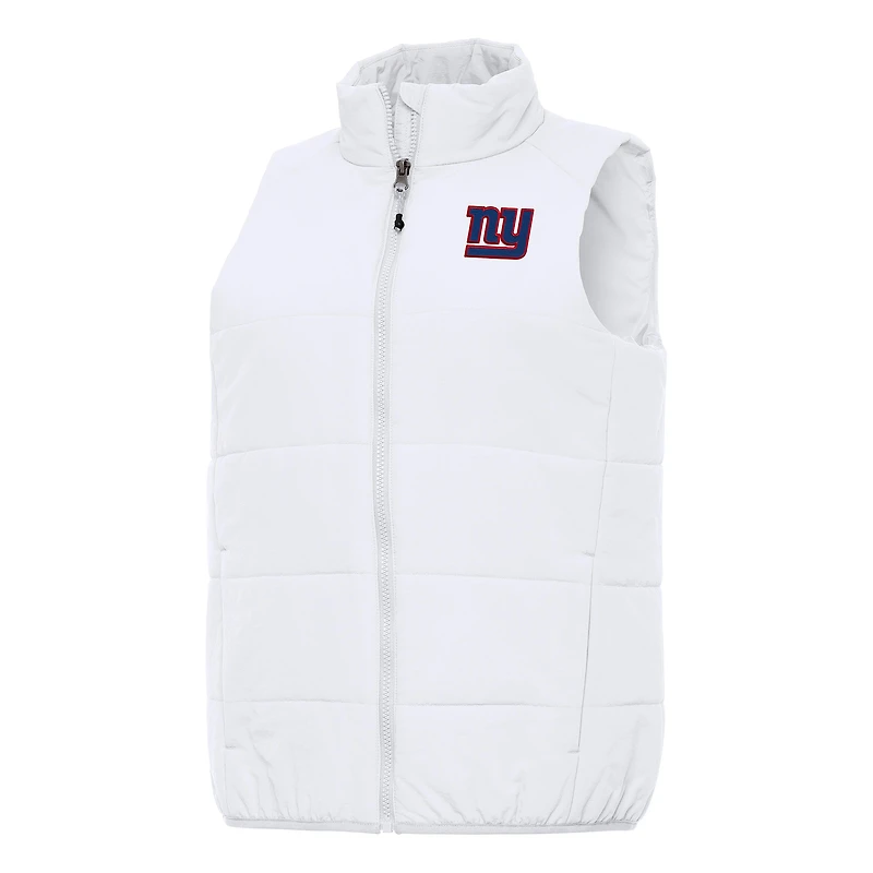 Women's Antigua White New York Giants Experience Full-Zip Vest