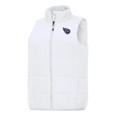 Women's Antigua  White Tennessee Titans Experience Full-Zip Vest