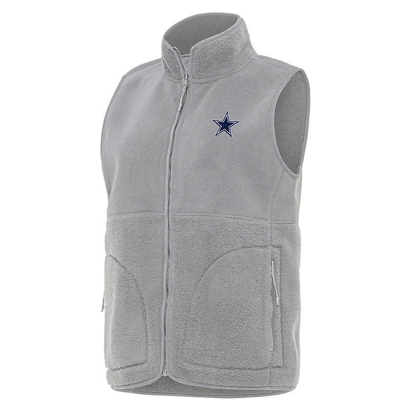 Women's Antigua Dallas Cowboys Nostalgic Full-Zip Vest