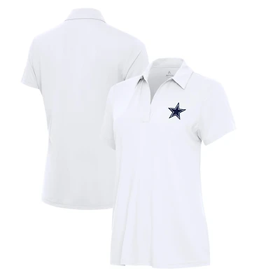 Women's Antigua  White Dallas Cowboys Era V-Neck Polo