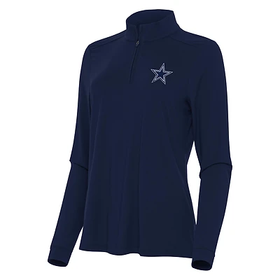Women's Antigua  Navy Dallas Cowboys Intent Quarter-Zip Sweatshirt