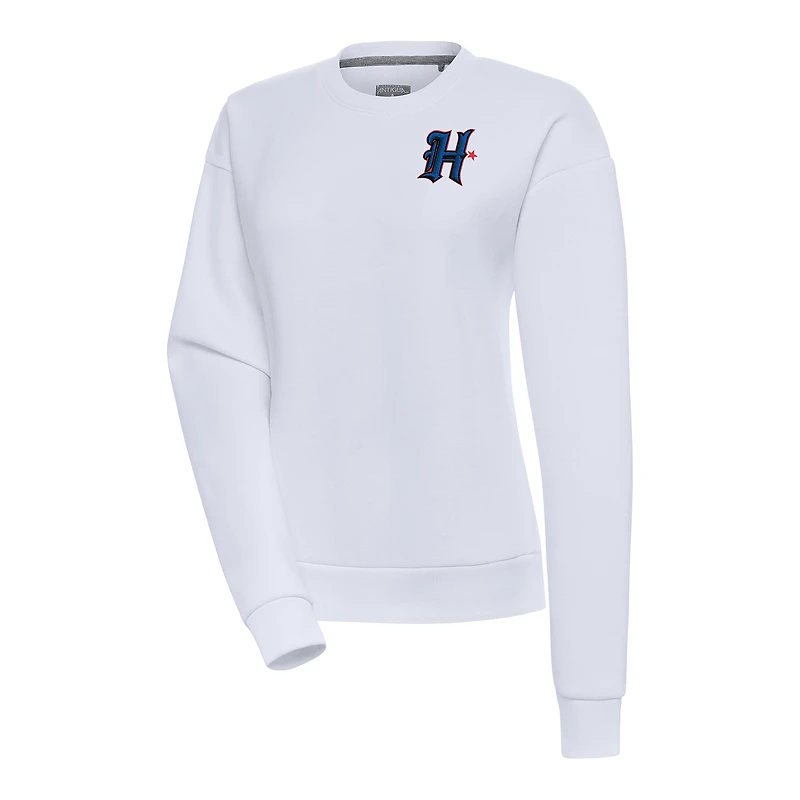 Women's Antigua  White Houston Texans Victory Pullover Sweatshirt