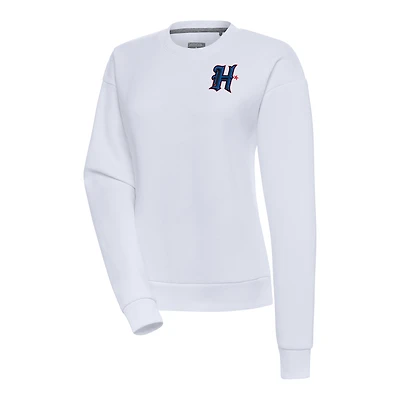 Women's Antigua  White Houston Texans Victory Pullover Sweatshirt