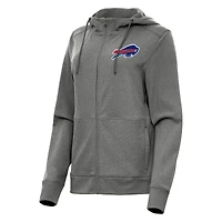 Women's Antigua   Heather Charcoal Buffalo Bills Seeker Full-Zip Hoodie Jacket