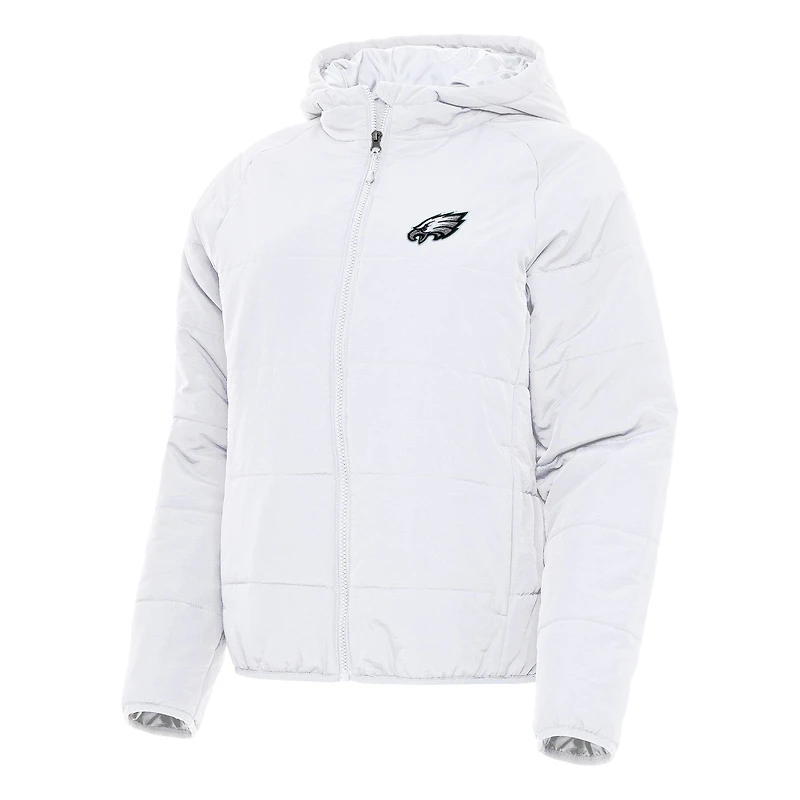Women's Antigua  White Philadelphia Eagles  Universe Full-Zip Hoodie Jacket