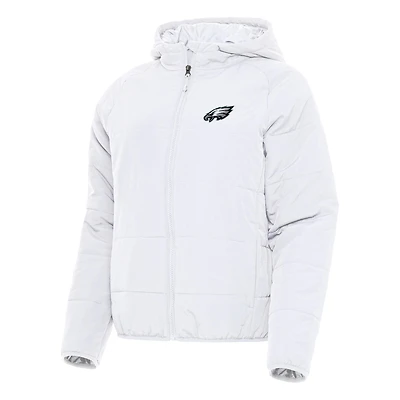 Women's Antigua  White Philadelphia Eagles  Universe Full-Zip Hoodie Jacket
