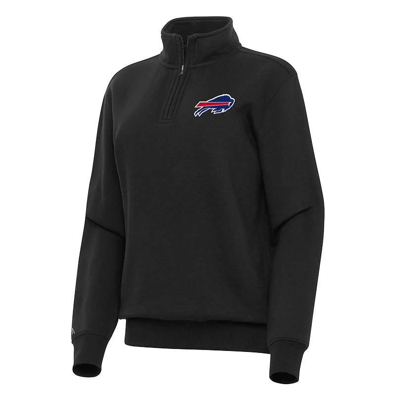 Women's Antigua  Black Buffalo Bills Victory Quarter-Zip Top
