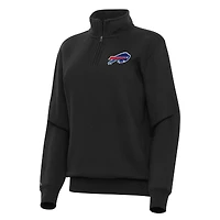 Women's Antigua  Black Buffalo Bills Victory Quarter-Zip Top