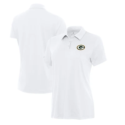 Women's Antigua  White Green Bay Packers Reprocess Polo